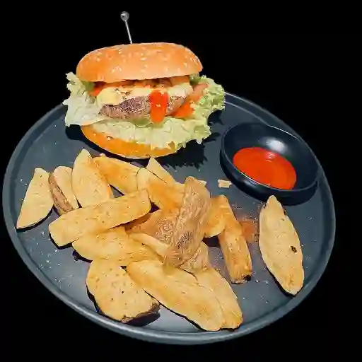 Hamburguesa clásica con papas