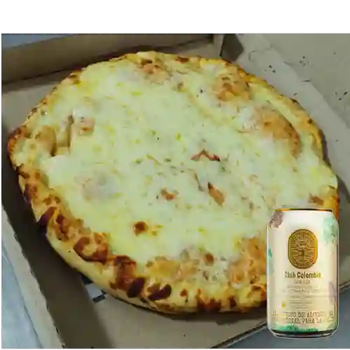 Combo Pizza Pequeña Hawaiana Estofada + Club Col. Dorada 330ml