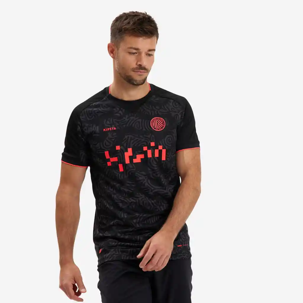 Camiseta de Fútbol Unisex Kipsta Viralto Ii Manga Corta Negra