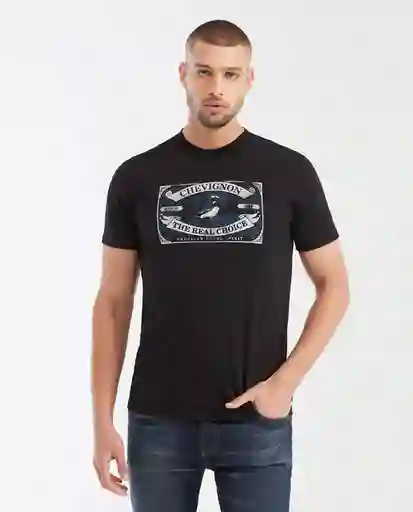 Camiseta Duck Graphic Negro Sombrio Ultraoscuro T XL Chevignon