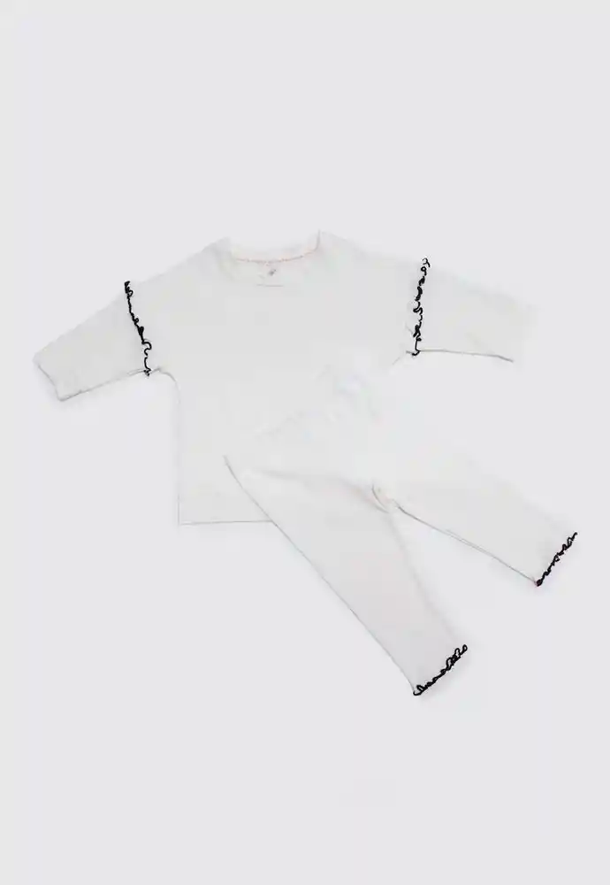 Conjunto Largo 12/18mese-ivory