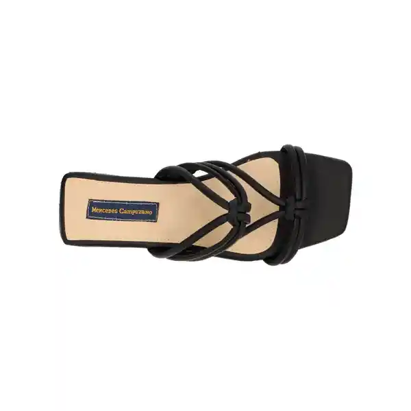 Sandalias Plana Curonta Lisa Negro Talla 35