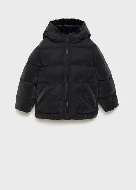 Chamarra Anorak Aurora Negro Talla 09 Niñas Mango