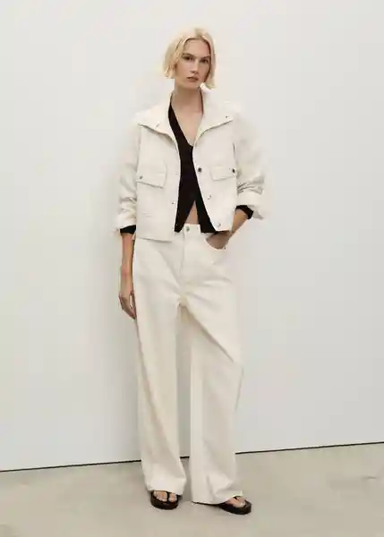 Jean Camilla Offwhite Talla 40 Mujer Mango