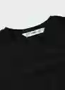 Camiseta Liloca Negro Talla XS Mujer Mango