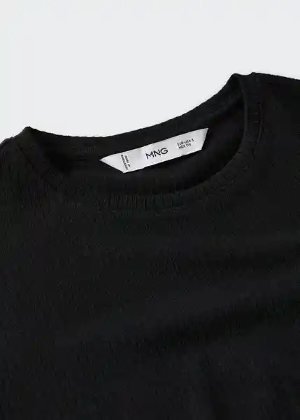 Camiseta Liloca Negro Talla XS Mujer Mango