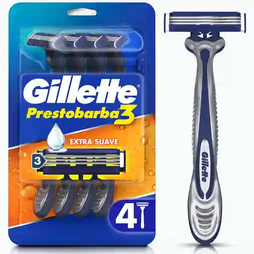 Máquina de Afeitar Gillette Prestobarba3 con 3 Cuchillas 4 Uds