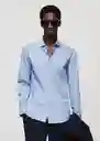 Camisa Palmar Celeste Talla M Hombre Mango