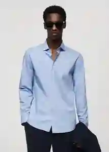 Camisa Palmar Celeste Talla M Hombre Mango