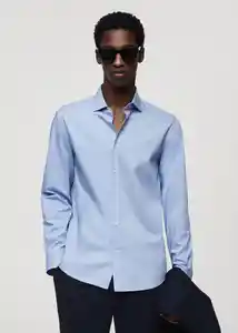 Camisa Palmar Celeste Talla M Hombre Mango