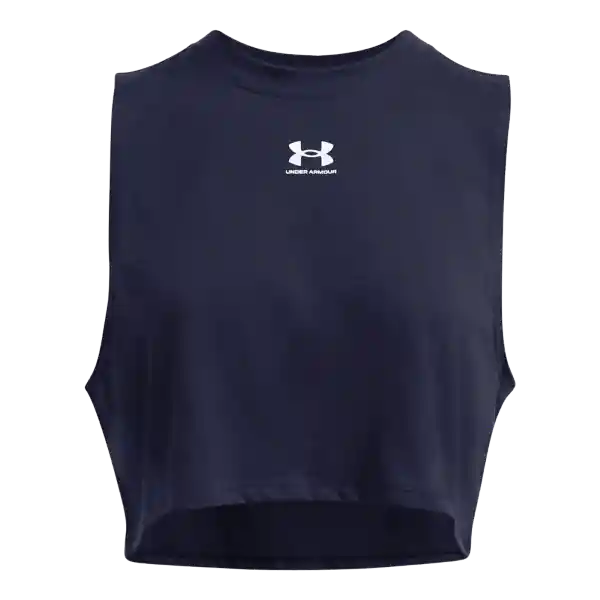 Under Armour Polera W Cropped Logo Tank Azul Para Mujer Talla SM