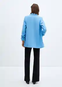 Blazer Americana Eleonor Celeste Talla M Mujer Mango