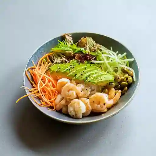 Poke camarones salteados