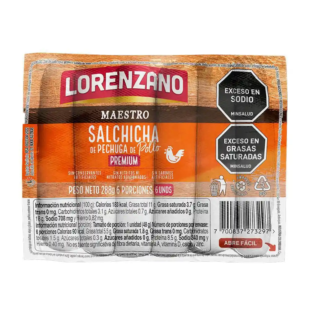 Salchicha Pollo Lorenzano