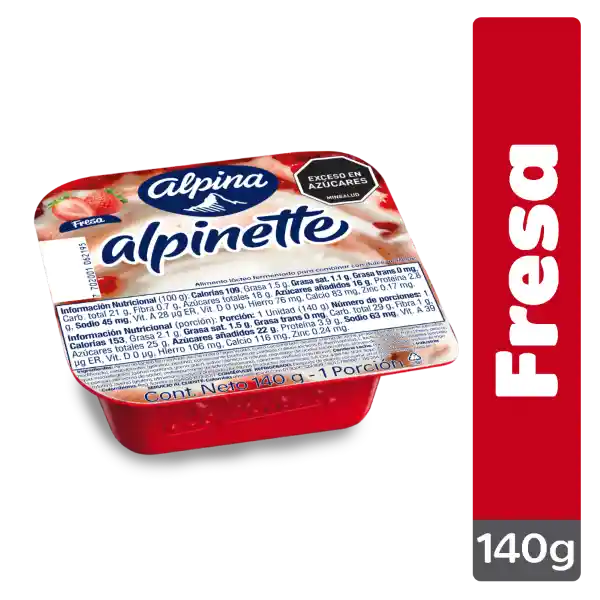 Alpinette Alimento Lácteo de Fresa 