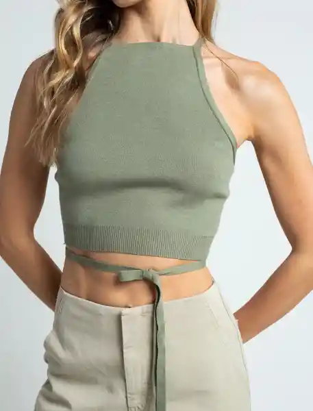 Blusa Tejido Mujer Color Verde Oleo Medio T.S 489E049 Naf Naf