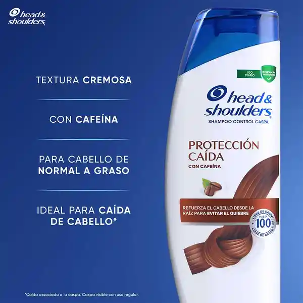 Shampoo Head Shoulders Proteccion Caida con Cafeina Control Caspa Champu Head and Shoulders 180 ml