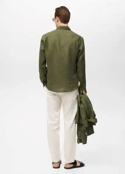Camisa Parrot Verde Talla L Hombre Mango