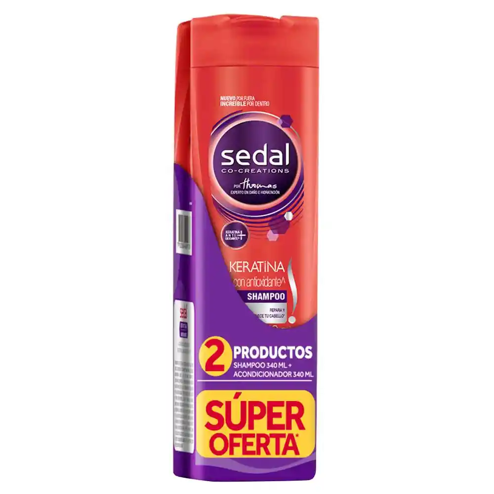 Sedal Shampoo y Acondicionador con Keratina y Antioxidantes