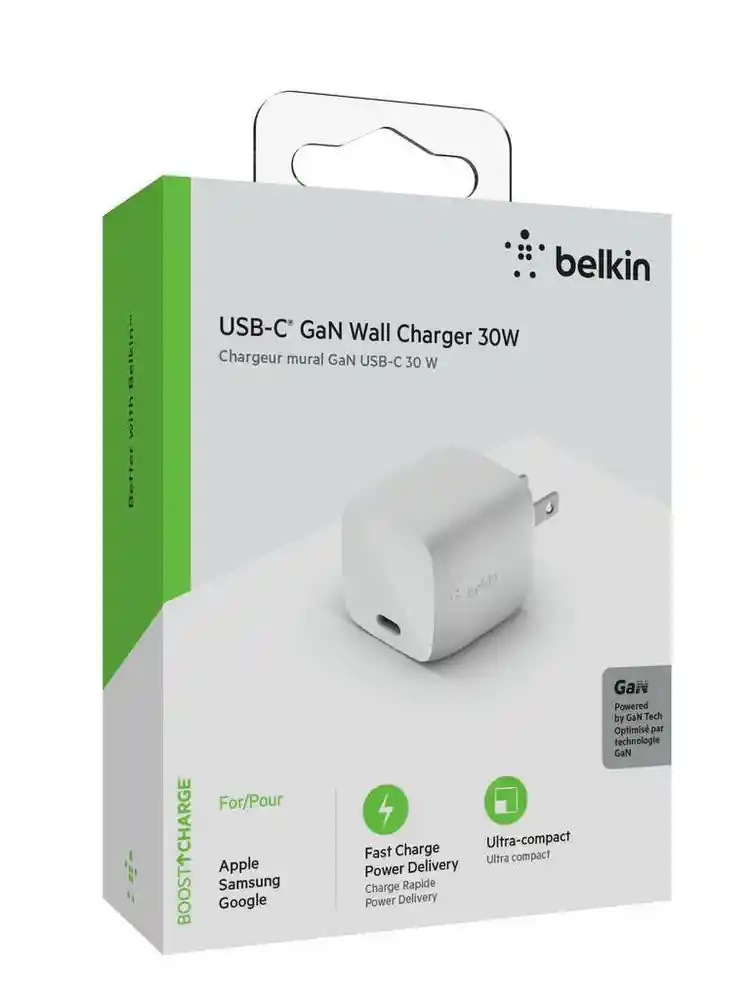 Belkin Cargador de Pared USB-C 30W Blanco