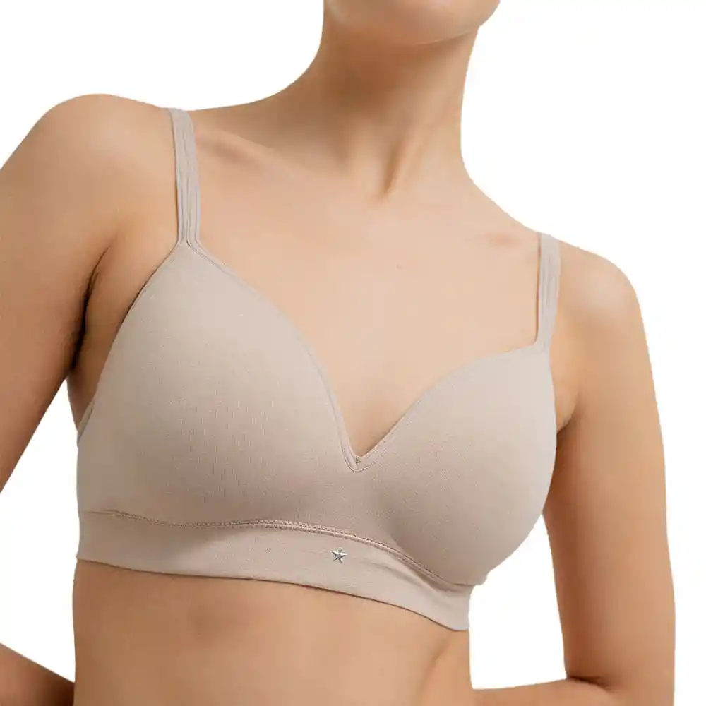 Top Soporte Alto en Seamles Tiras Anchas Femenino Mmuuaah Punto Blanco Talla L
