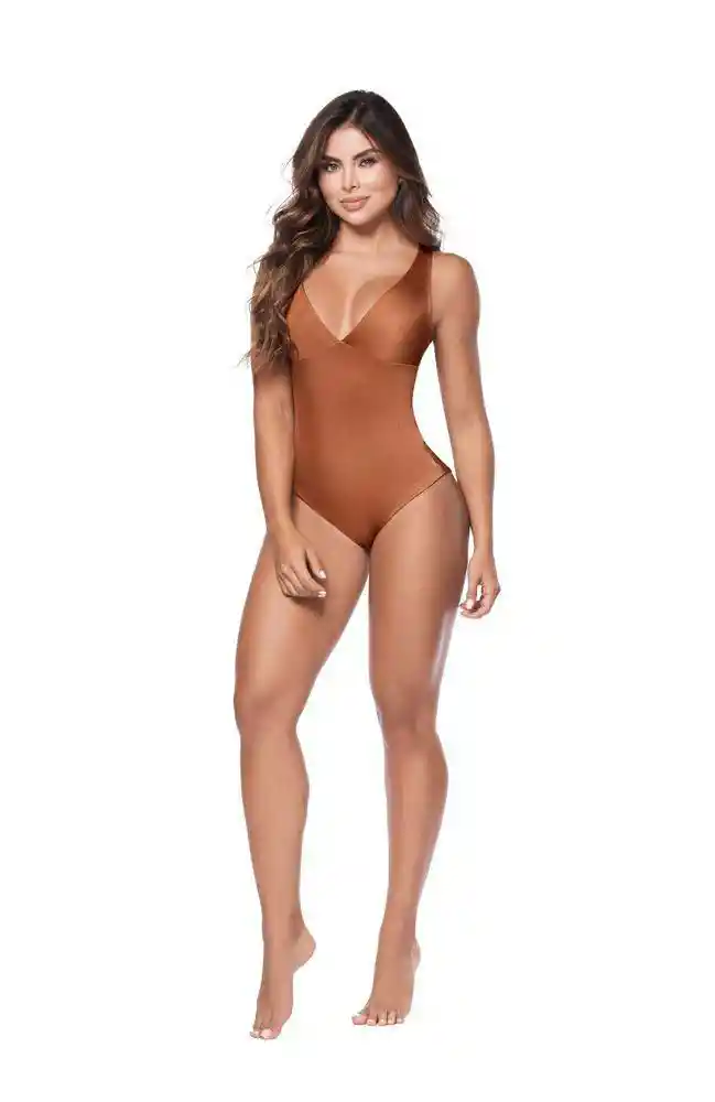 Vestido de Baño Entero Copa Triangular Control L-cobre