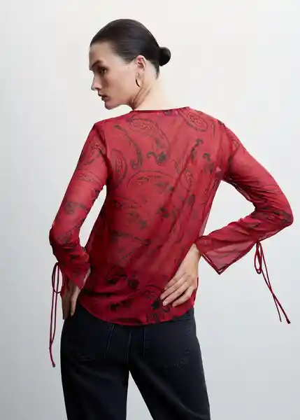 Blusa Sunrise Rojo Talla S Mujer Mango