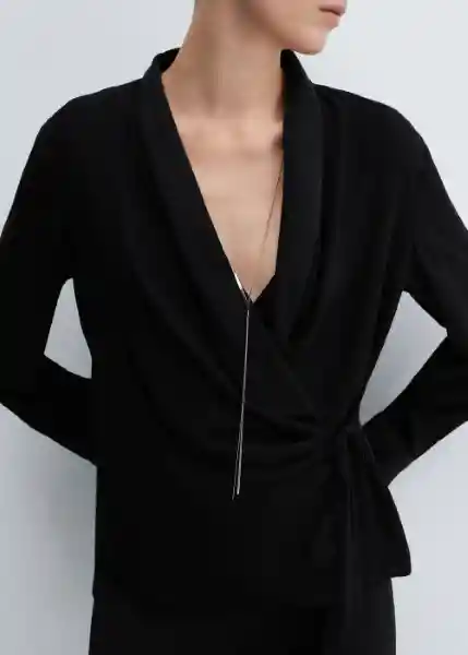 Blusa Rider Negro Talla M Mujer Mango
