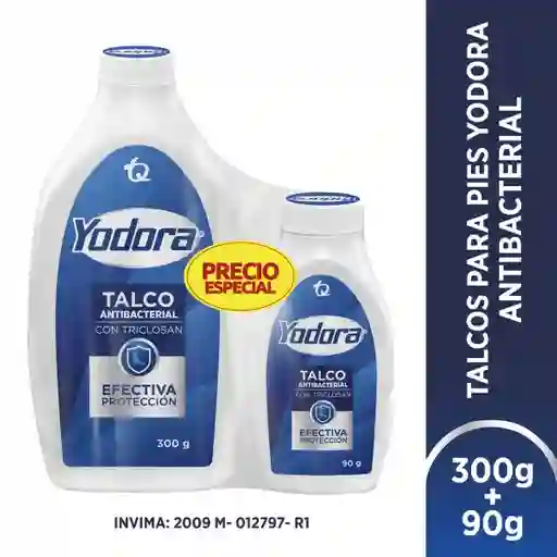 Yodora Talco Antibacterial con Triclosán para Pies