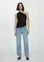 Top Lemon Negro Talla S Mujer Mango