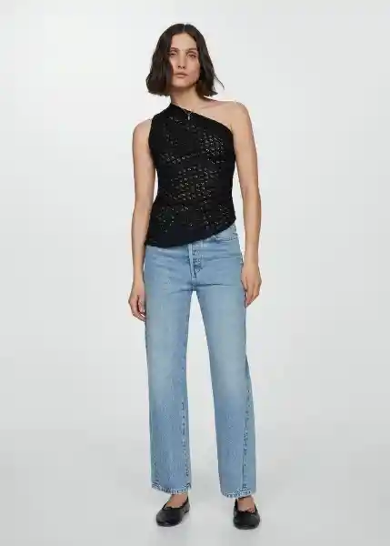 Top Lemon Negro Talla S Mujer Mango