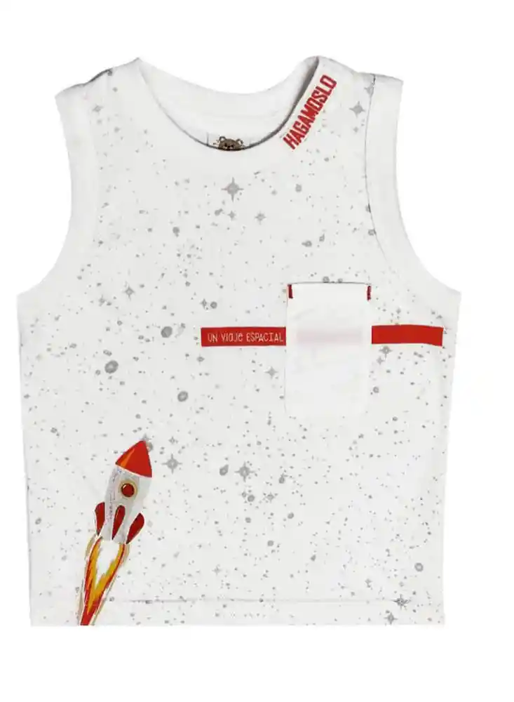 Camiseta Bolsillo Bebé Niño 4t - Blanco