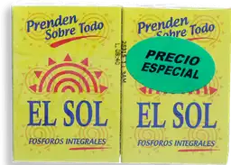 El Sol Fósforos Integrales 2 Unidades