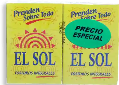 El Sol Fósforos Integrales 2 Unidades