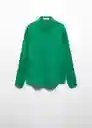 Camisa Basic Verde Talla 18 Mujer Mango