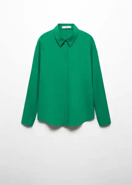 Camisa Basic Verde Talla 18 Mujer Mango