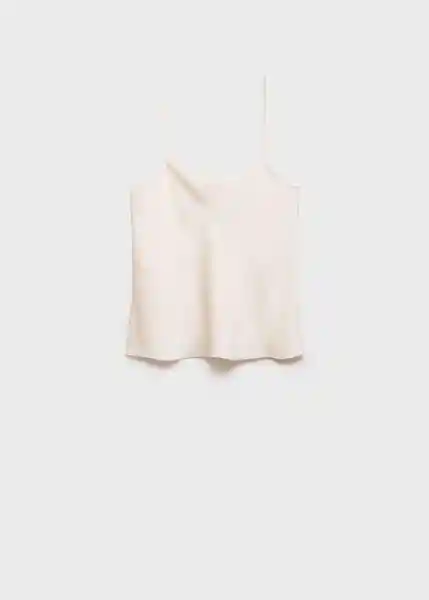 Top Pluma Offwhite Talla M Mujer Mango