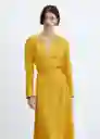 Vestido Lia-W Mostaza Talla S Mujer Mango