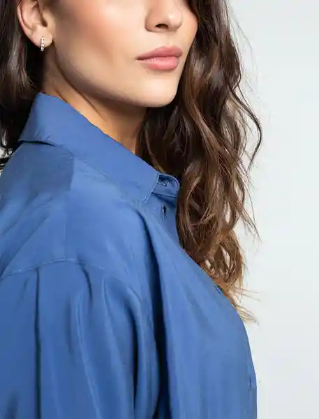 Camisa Mujer Azul Marruecos Oscuro Anine Talla L 411F324 Naf Naf