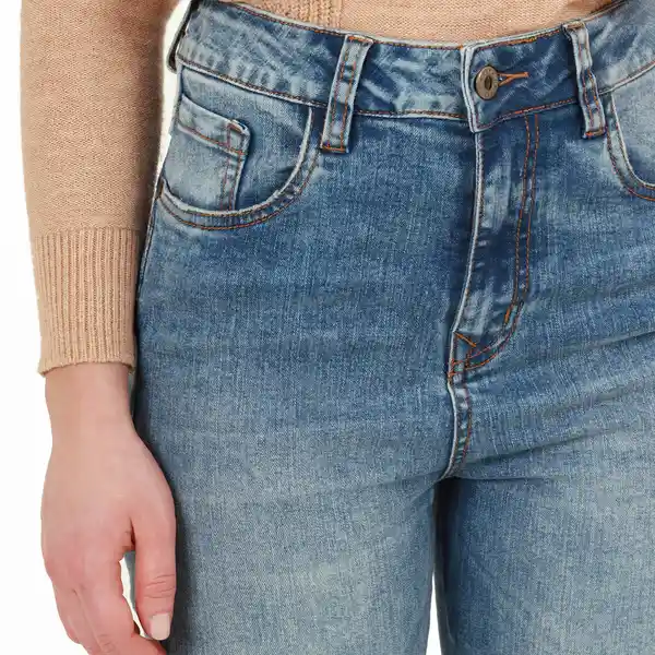 Jean Tiro Medio Bota Skinny Azul Talla 10 - 557658