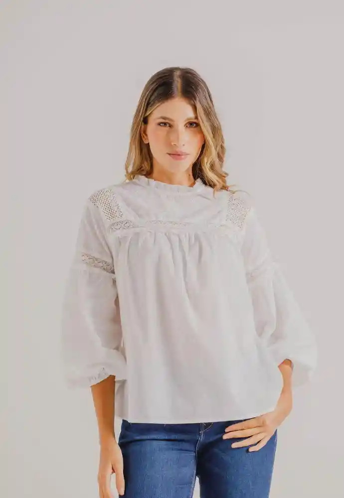 Blusa Manga Larga M-blanco