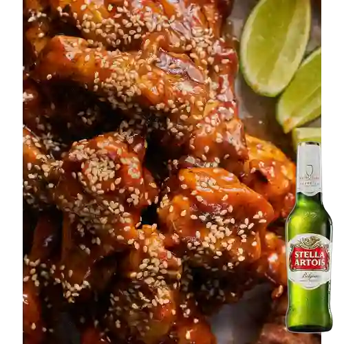 Combo Alitas + Stella Artois Belgium 350 ml