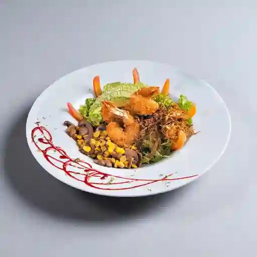 Ensalada con Langostinos Crocantes