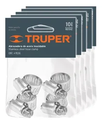 Truper Abrazadera Mini Acero Inoxidable 3/8- 5/8 4 Pzas