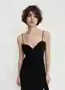 Vestido Maira Negro Talla 18 Mujer Mango