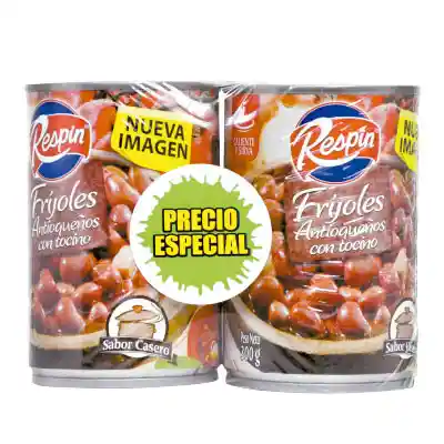 Respin Frijoles antioqueños con Tocino. Precio especial.