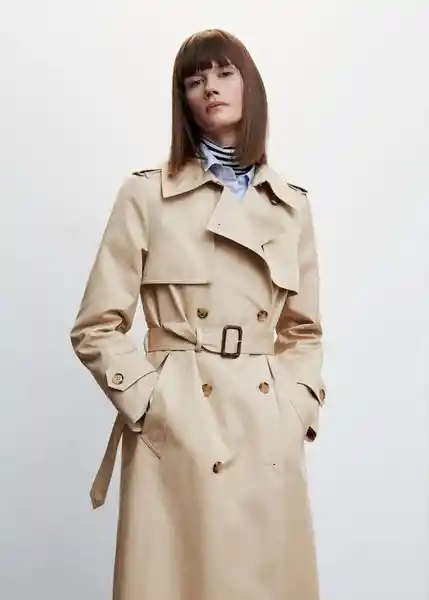 Gabardina Trench Lolipop Beige Talla L Mujer Mango