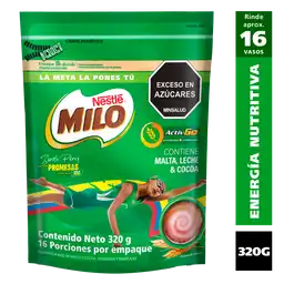 Bebida achocolatada con malta MILO ACTIV-GO x 320g