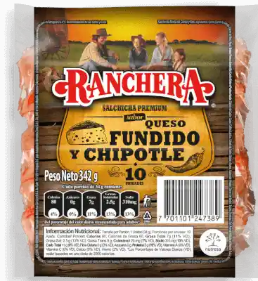 Ranchera Salchicha Premium Sabor Queso Fundido Y Chipotle