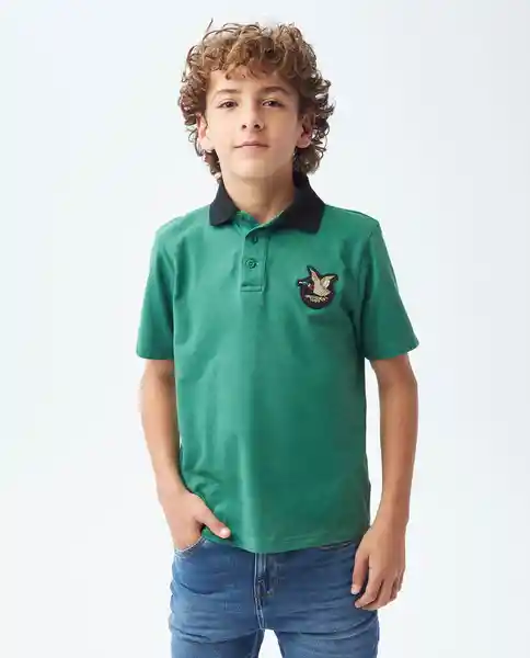 Polo Details Duck M/c Verde Calle Oscuro Talla 14 Niño Chevignon